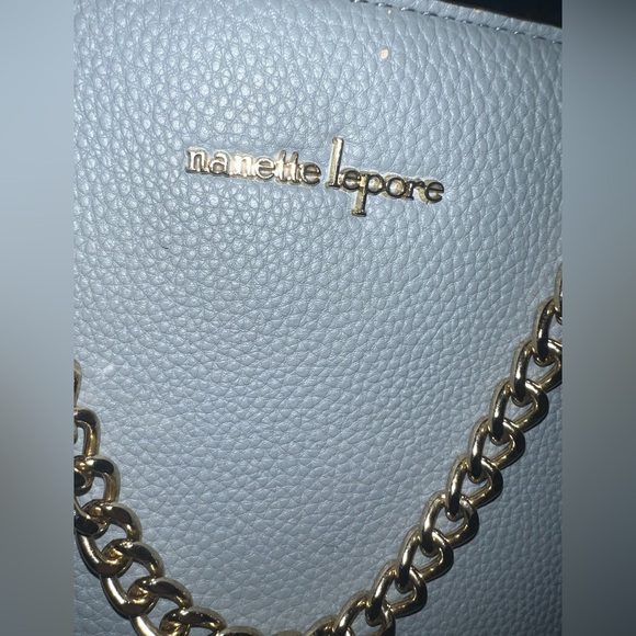 NANETTE LEPORE CONVERTIBLE DOUBLE CROSSBODY HANDBAG IN CHAMBRAY - Picture 10 of 12